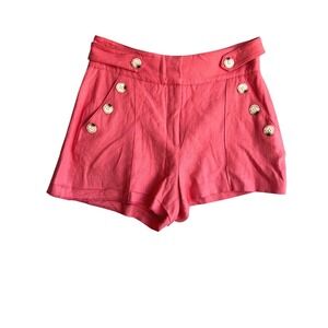 Pipes & Shaw Veronica Beard High Waist Sailor Shorts Coral Pink Women'sSize 8